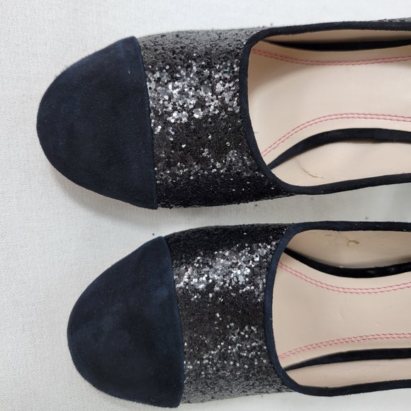 Plenty by Tracy Reese Ramona Glitter and Suede Cap Toe Pumps Heels  size 8 - Picture 6 of 11